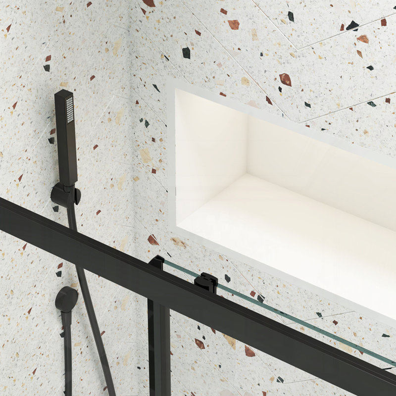 50"-54"W x 72"H sliding shower door, Matte Black