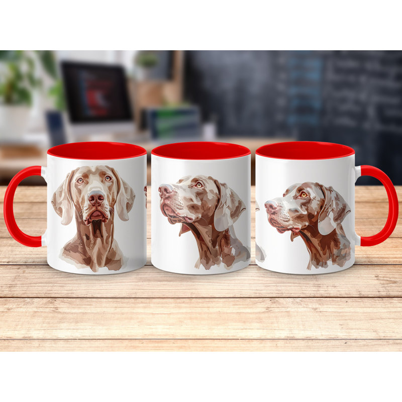 Ceramic Coffee Mug, Red, 3