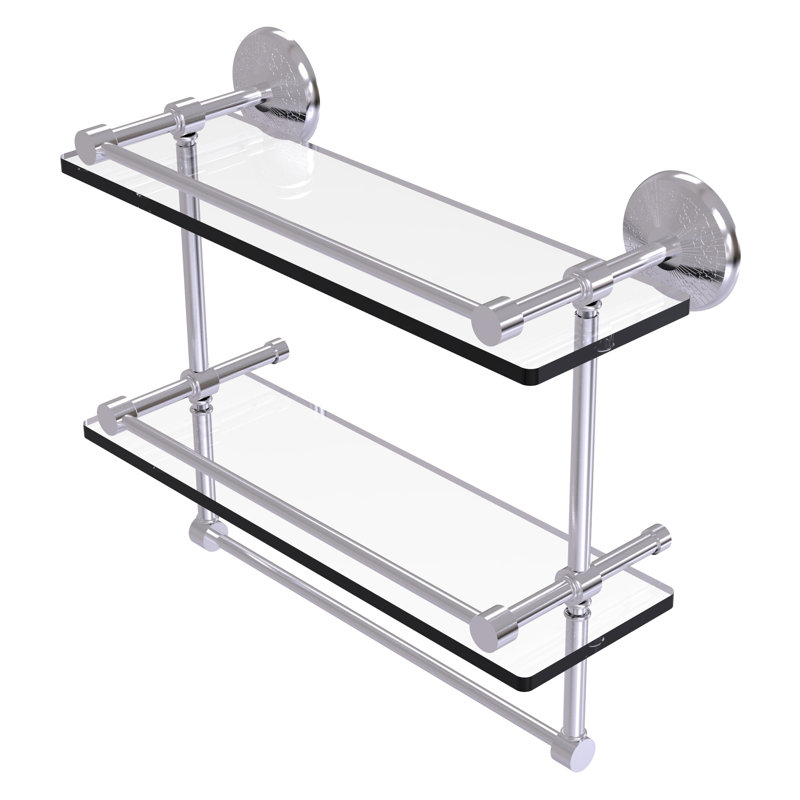 Étagère 2 pièces avec barre à serviettes Tilney, Chrome satiné, 16"H x 16"W x 14"D