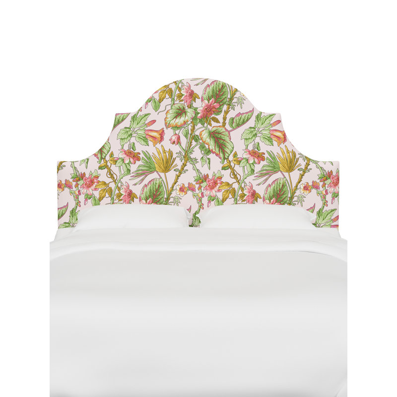 Tête de lit rouge à motifs faits de tissu de rouge et de tissu fabriqué par Chiffon & Company Geneva, Double
