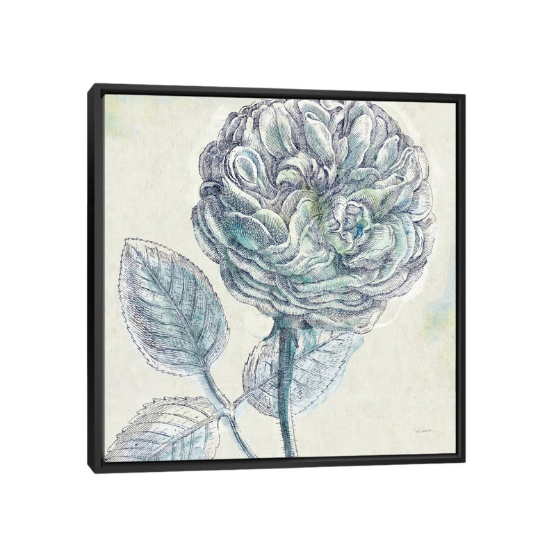 Belle Fleur III, impression sur toile tendue, H 18 po x l 18 po x P 1,5 po, Toile avec cadre noir, Pas de tapis