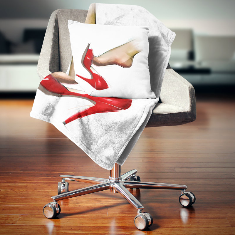 Coussin de chaussure à talon haut, 16 po x 1 po, Coussin décoratif
