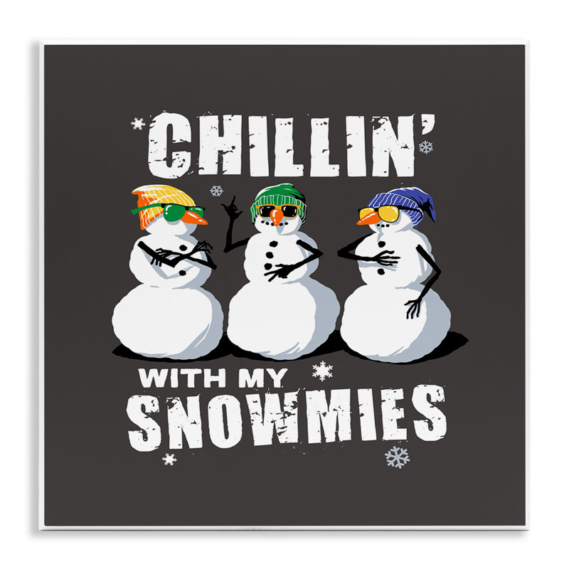 «Chillin 'With Snowmies Snowmen», art mural sur toile par Jedco Brands, Inc.