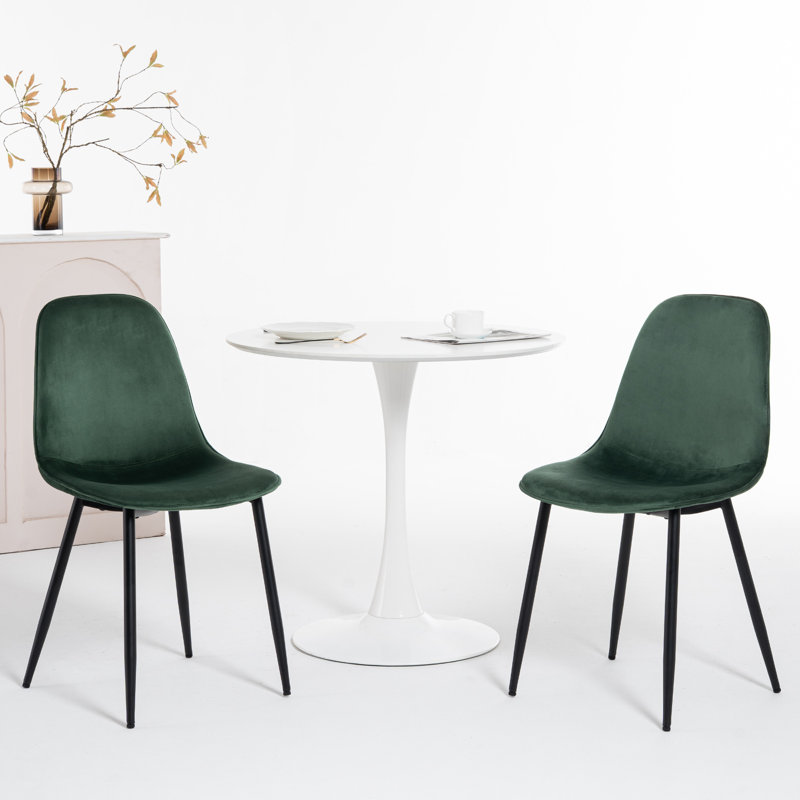 Kavi Minimalist Dining Chairs Faux Leather Upholstered Seating With Cushioned Backrest & Sturdy Metal Legs, Ideal For Home, Kitchen, Dining Room, Bedroom