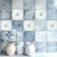 7" x 7" Floral Vinyl Peel and Stick Mosaic Tile