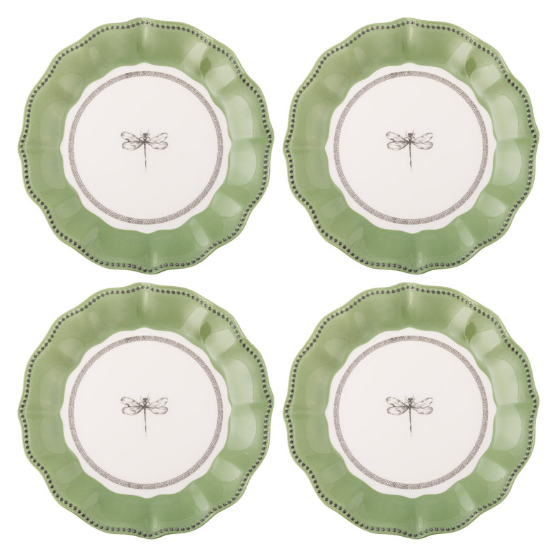 MELAMINE SALAD PLATES S/4 DRAGONFLY (S25)