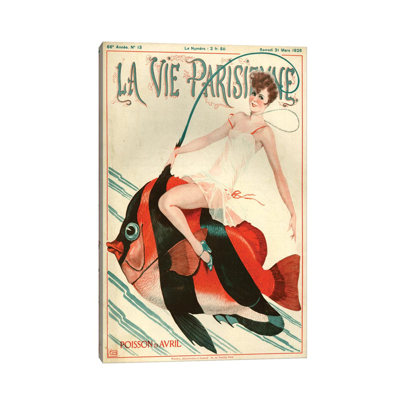 1927 La Vie Parisienne Magazine Cover by Georges Leonnec - Gallery-Wrapped Canvas Giclée on Canvas, 20.32 cm H x 30.48 cm W