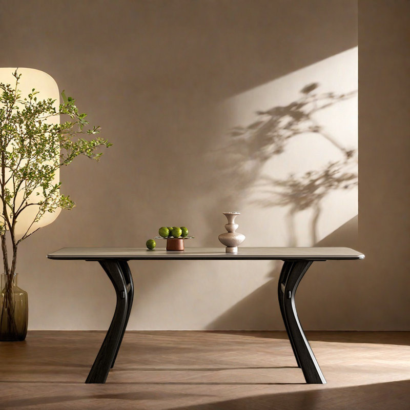 Table de salle à manger en bois de frêne, H 29,52 po x L 55,11 po x l 31,49 po