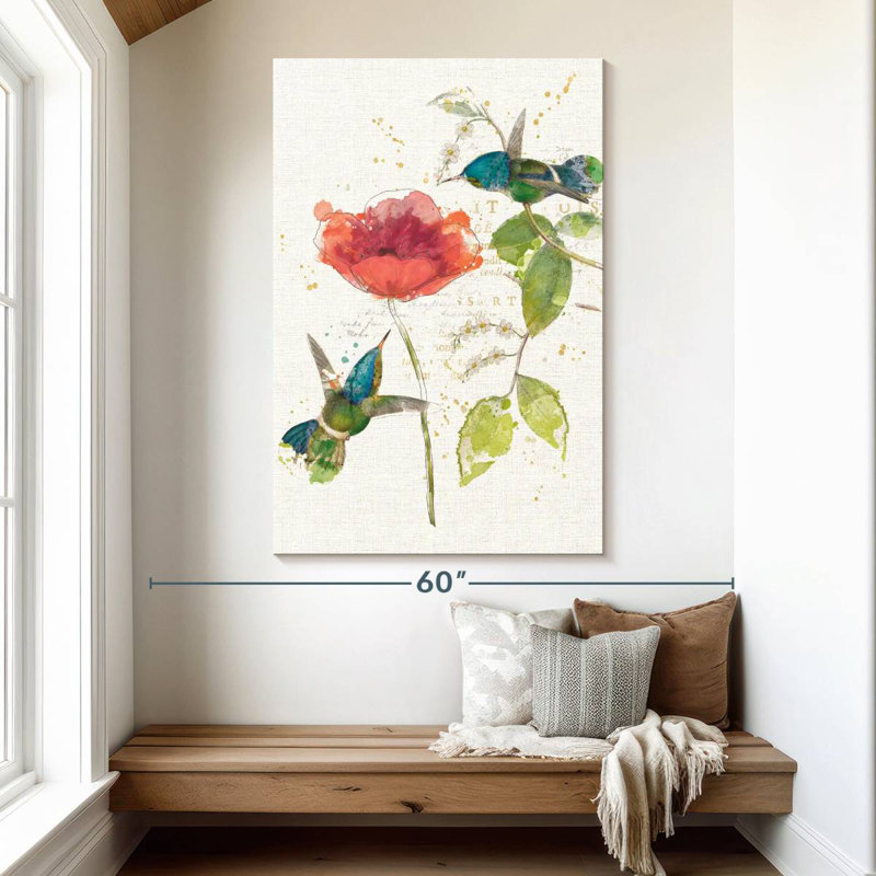 Fleur de colibri sarcelle Brampt, H 51 po x l 34 po