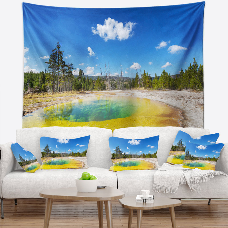 Tapisserie «Morning Glory Pool» avec ciel lumineux, H 50 po x l 60 po