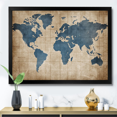 Ancienne carte du monde II - Impressions encadrées carte du monde