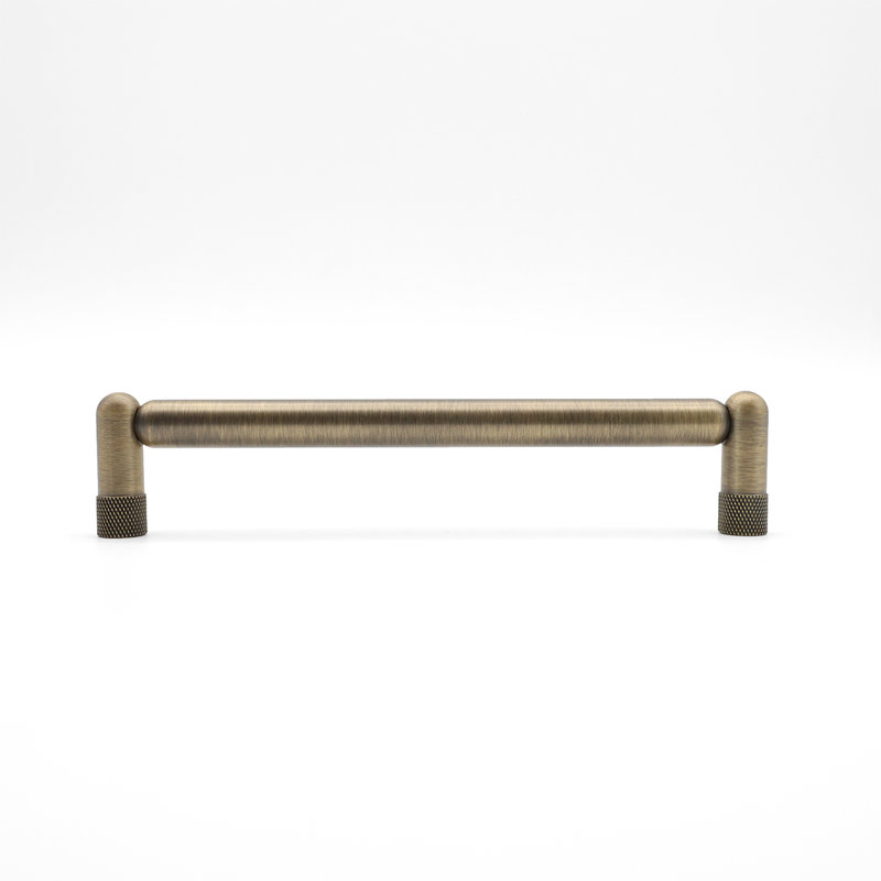Knurled Bar / Handle Pull, 6", Aged Brass