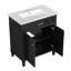 Meuble-lavabo de 30 pouces avec lavabo en céramique, porte à fermeture en douceur et tablettes réglables