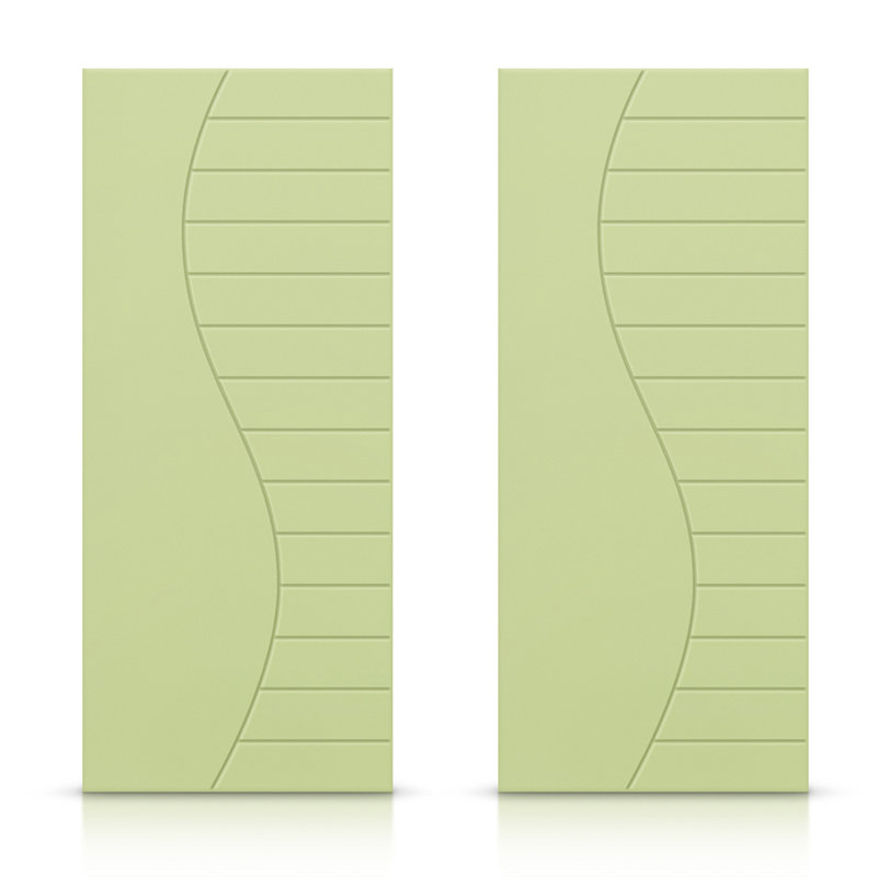Portes de placard coulissantes à panneaux, 48 po x 80 po, Vert sauge