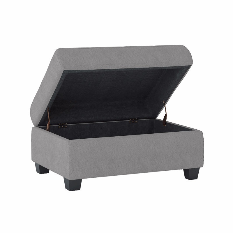 Repose-pieds rembourré en microfibre avec rangement 1pc