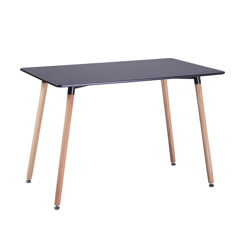Rectangle Dining Table Modern Kitchen Dining Room Table With Natural Beech Wood Legs,110 X 70 X 73 Cm,Black, Black