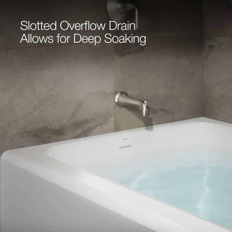 Avec 60 In. X 42 In. Alcove Bath, Left Drain, White, Left