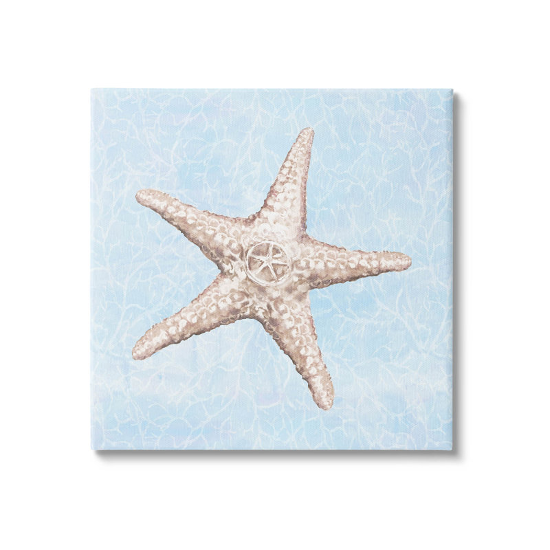 " Detailed Starfish Blue Water Pattern ", 17" H x 17" W x 1.5" D