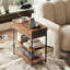 Table de bout Reggis de 24 po avec prises de courant et port USB, table d'appoint avec tiroir et 2 tablettes, table d'appoint Farmhouse pour petits espaces, table de bout avec tiroir pour le salon, la chambre à coucher-1487747540