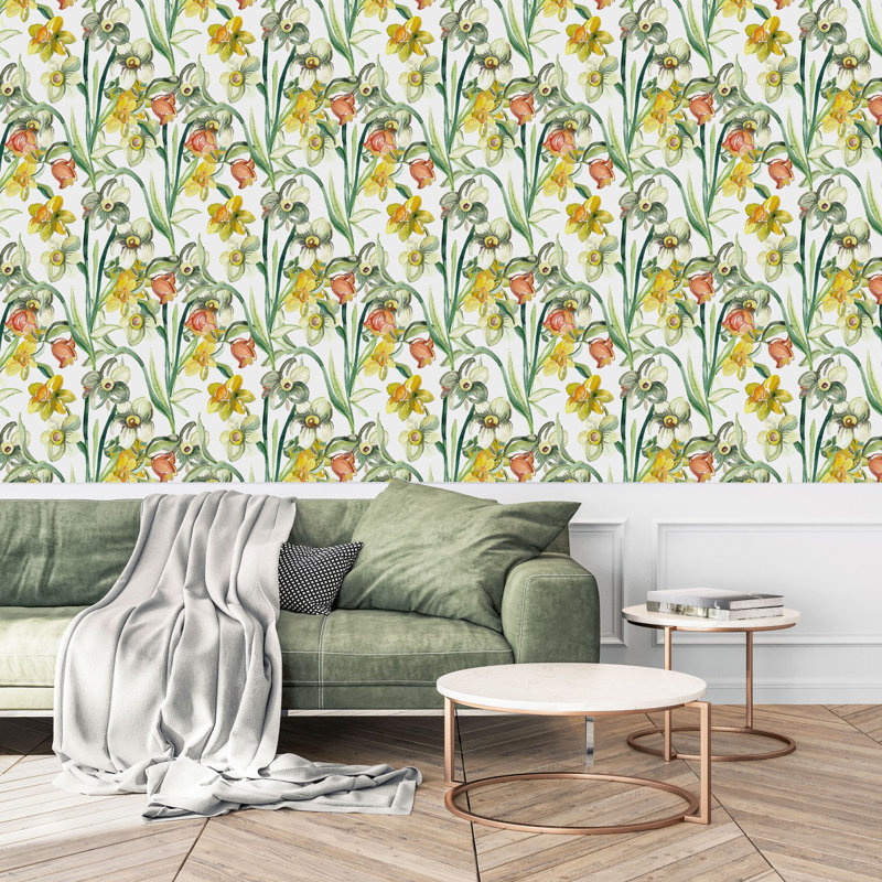Narcissus Wallpaper Floral Tile