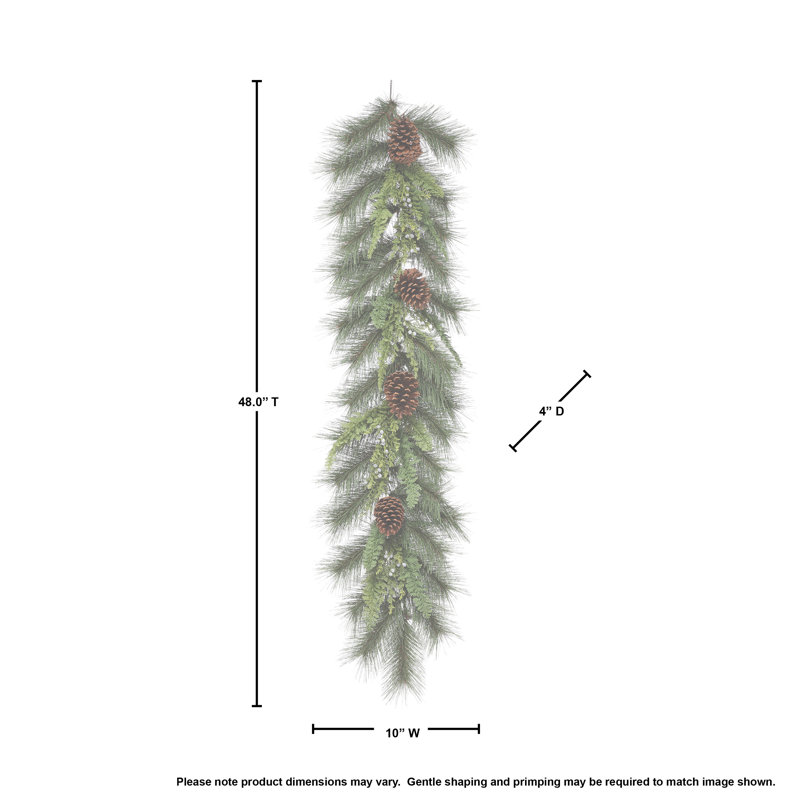 48" Uv Treated Pine,Juniper,Cone Garland