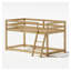 Lit simple mezzanine bas en chêne, structure en bois de pin massif convertible pour enfants