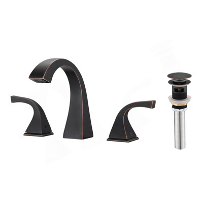 2-Handle Bathroom Sink Faucet With Drain, Oil Rubbed Bronze