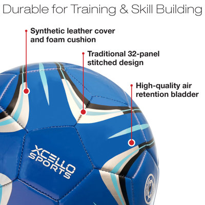 Ballons de soccer Xcello Sports, taille 3, graphiques assortis avec pompe, paquet de 2