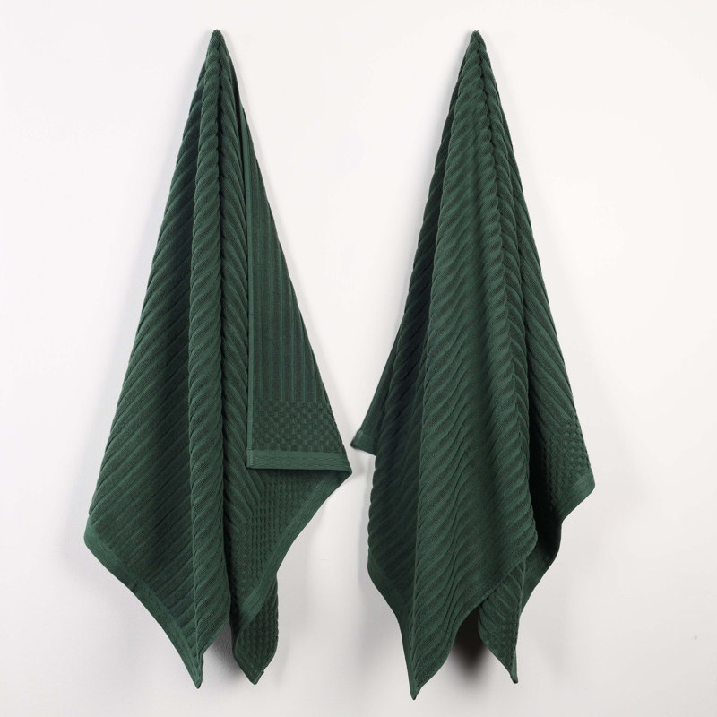 Collection de serviettes en coton Soho Spa, Ensemble de 2 draps de bain, Vert forêt