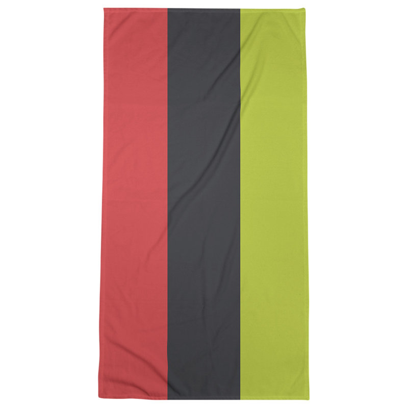 Cotton Blend Lightweight Bath Towel, Torch Red/Charcoal/Volt Green