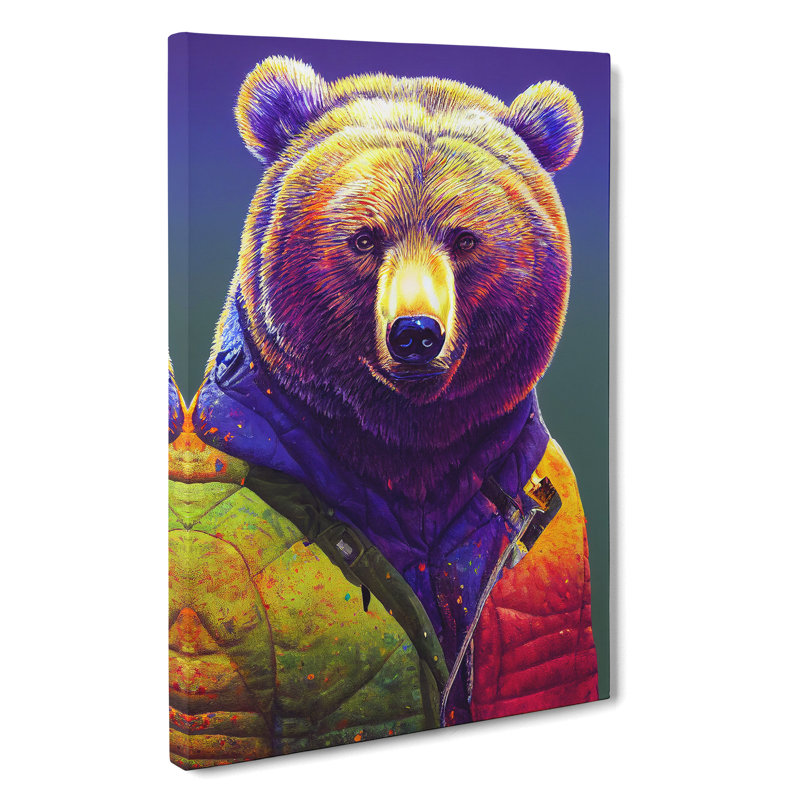 Bear With Jacket No.2 - Wrapped Canvas, 76cm H x 50cm W x 3cm D