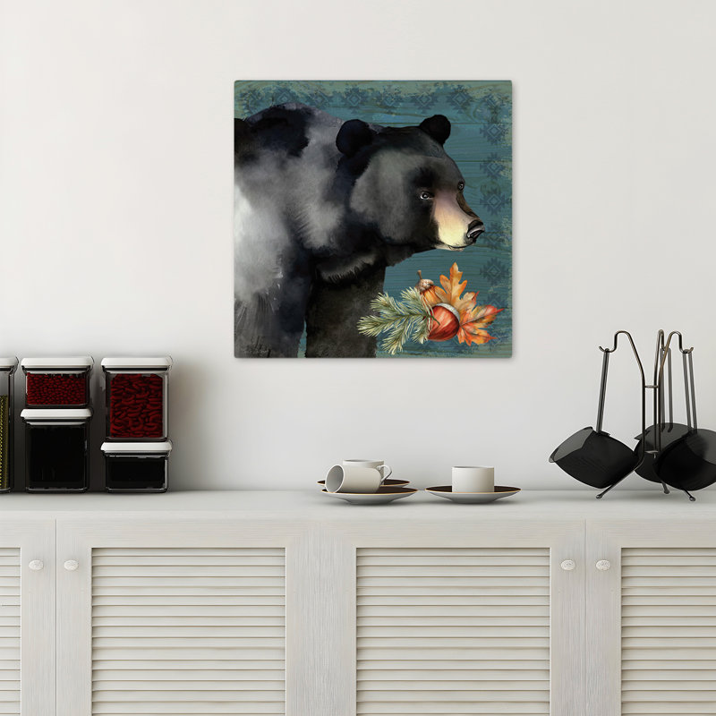 Ours noir, art contemporain, H 18 po x l 18 po