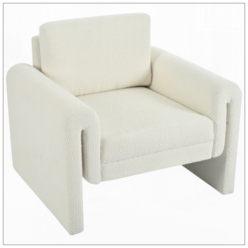 Chaise d'appoint moderne rembourrée pour le salon, Ivoire ivoire