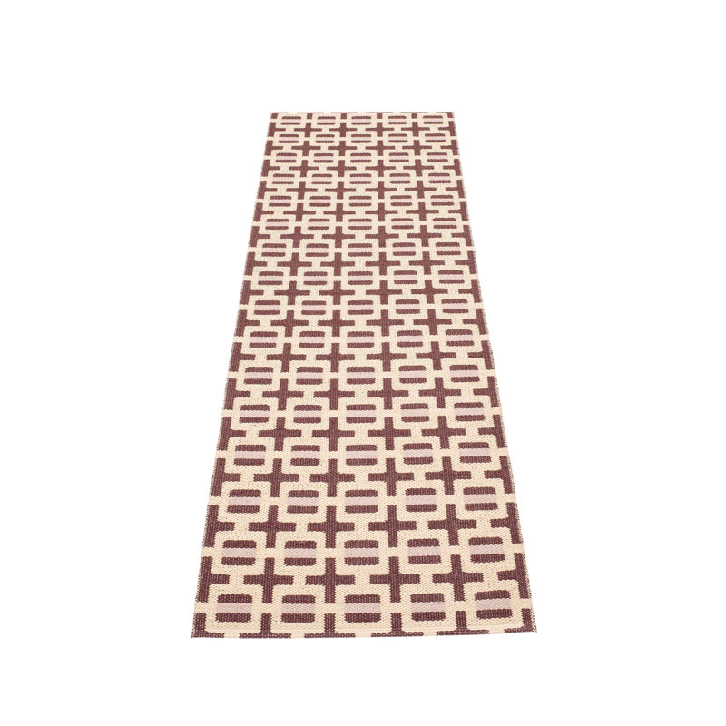 Rug TOM Leaf 2.25 X 4 Ft, Burgundy, Runner 2'3" x 7'10"