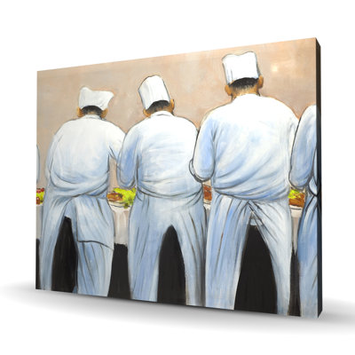 Cuisiniers cuisiniers travaillant ensemble - Toile de cuisine noire