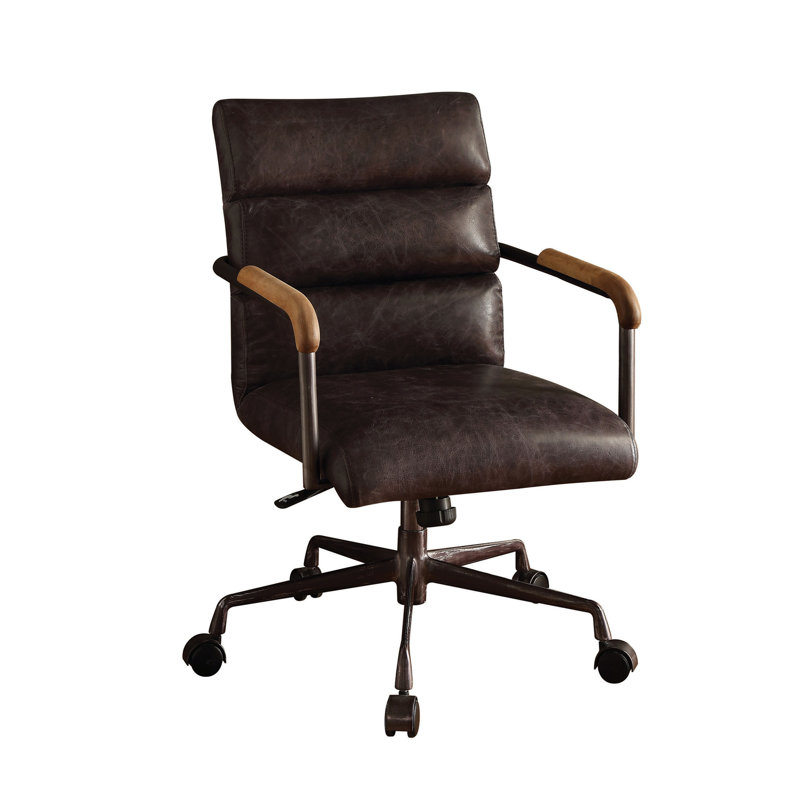 Harith Antique Slate Top Grain Leather Office Chair