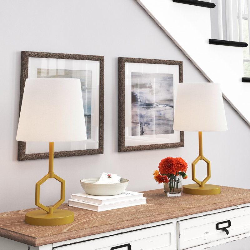 Lampes de table 17 po H 17,75 po or et blanc