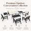 Ensemble de conversation de patio en PEHD pour 4 personnes avec coussins, ensemble de canapé de patio toutes saisons, ensemble de conversation extérieur-1408171918-1408171926-1408171927