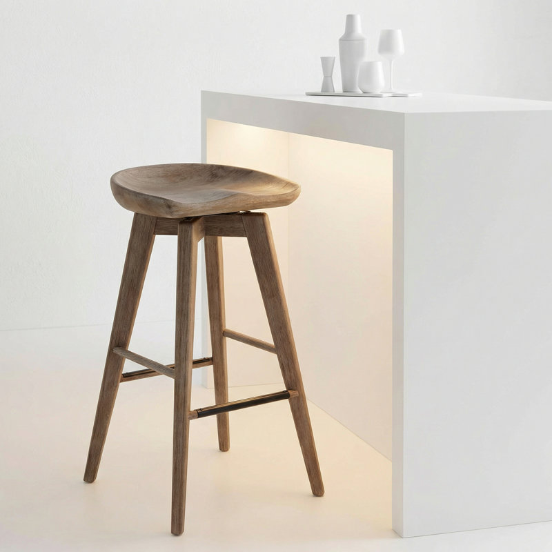 Tabouret de bar et de comptoir Saunderstown, Gris délavé, Tabouret de bar (hauteur d'assise de 29,5 po)