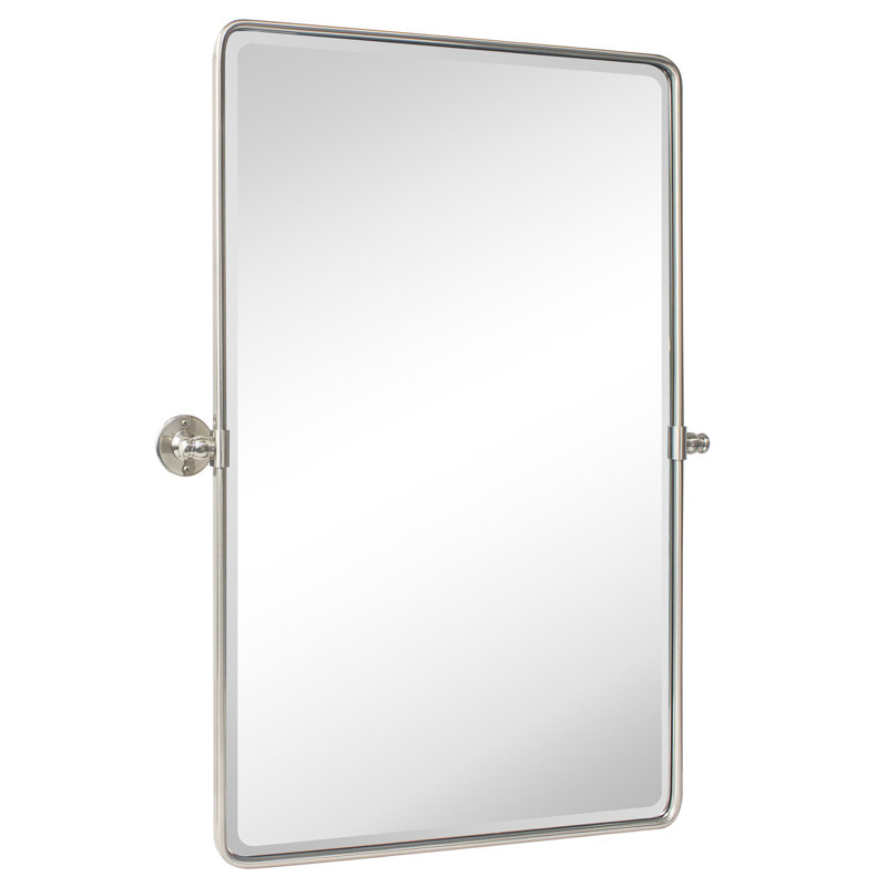 Miroir mural de salle de bain Woodvale, Nickel brossé, 35 po x 23 po