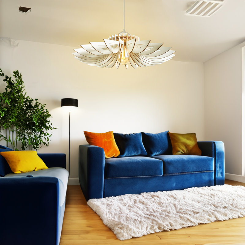 Lustre 2 lumières Johnnathon, Blanc, H 4,3 po x l 20,5 po x P 20,5 po