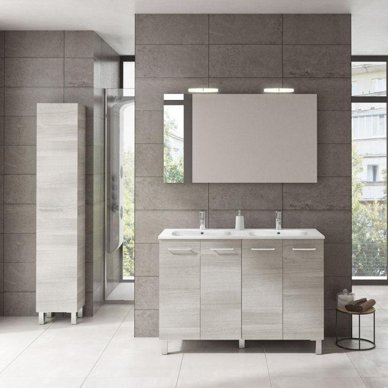 Logic 47.3'' W Double Bathroom Vanity Base, Anthracite