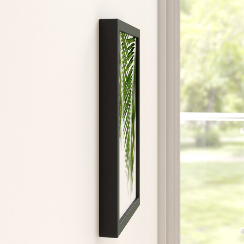 Palm Leaf II - Print, 60 cm H x 42 cm W x 5 cm D, Black Grain Frame