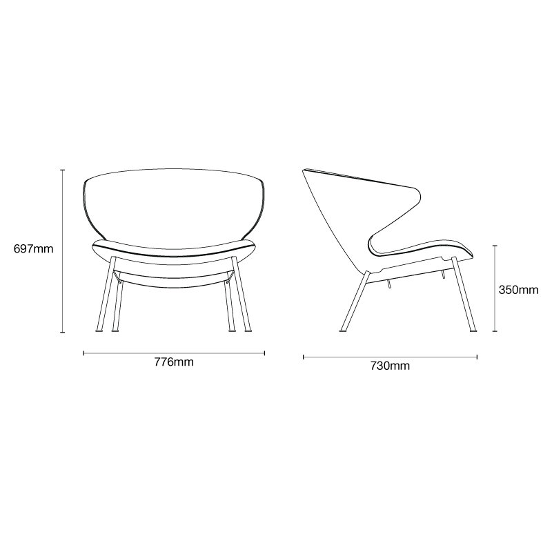 Ella Lounge Chair, Chalk Boucle, Walnut