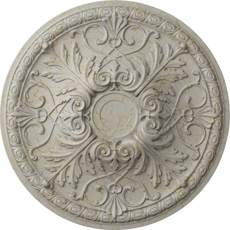 Médaillon de plafond Endurathane Tristan, DO 26 po x P 3 po (convient aux auvents jusqu'à 5 1/2 po), Pot de crème craquelé