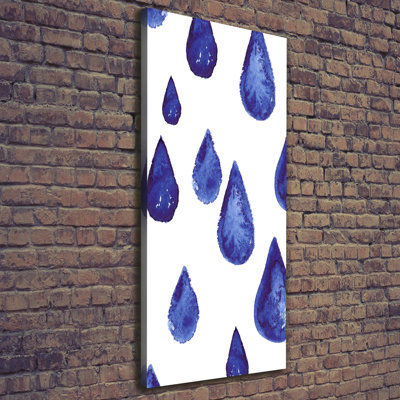 Blue Drops - Wrapped Canvas Print