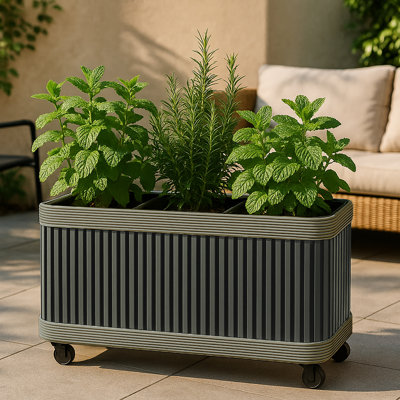  Jardinière Delbrook, rectangulaire, gris
