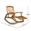 Chaise berçante d'extérieur en bois d'acacia teck avec repose-pieds rétractable