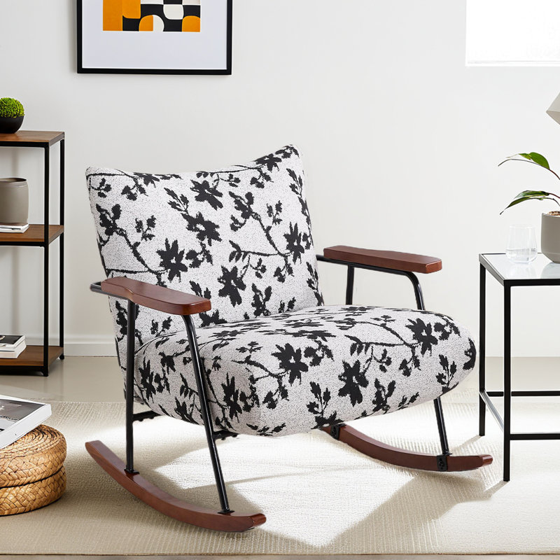 Chaise berçante moderne, Noir / blanc