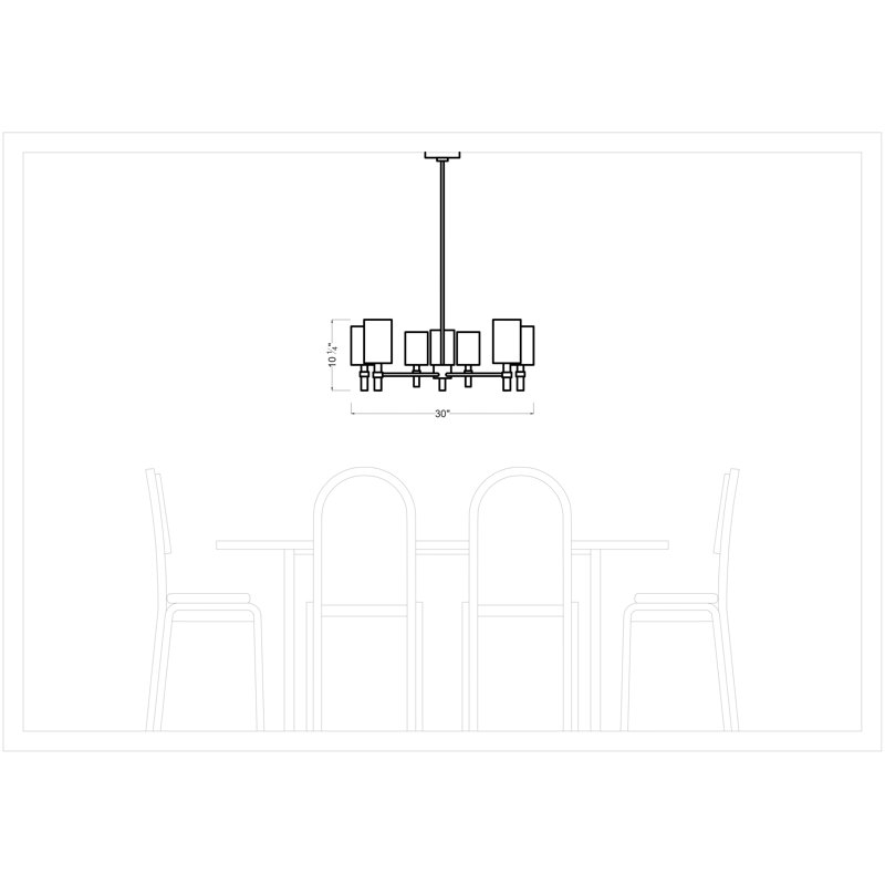 Manor Large Chandelier, Midnight Black